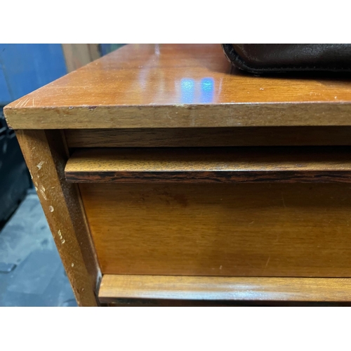 63 - A Mid Century teak six drawer sideboard AF (H66cm W145cm D42cm)