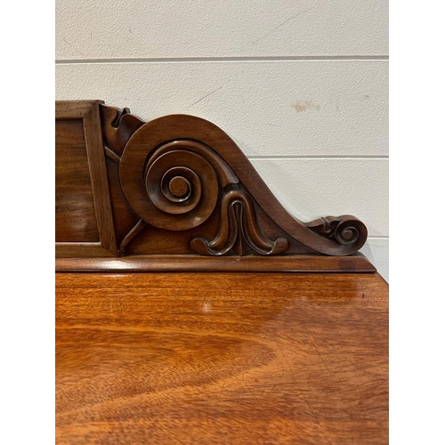 106 - A Victorian mahogany breakfront pedestal sideboard, comprising of central drawers flanked by cupboar... 