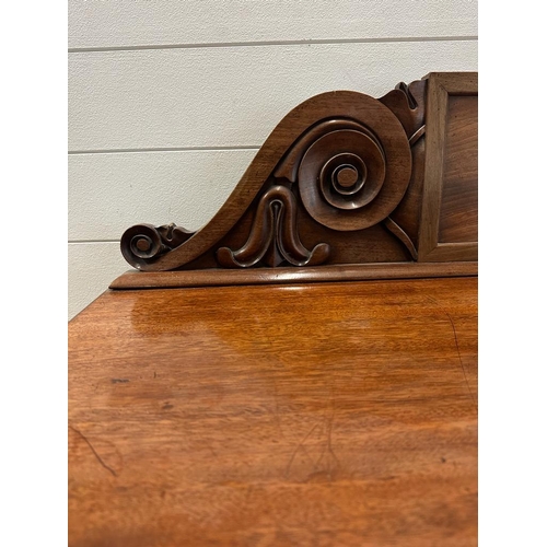 106 - A Victorian mahogany breakfront pedestal sideboard, comprising of central drawers flanked by cupboar... 