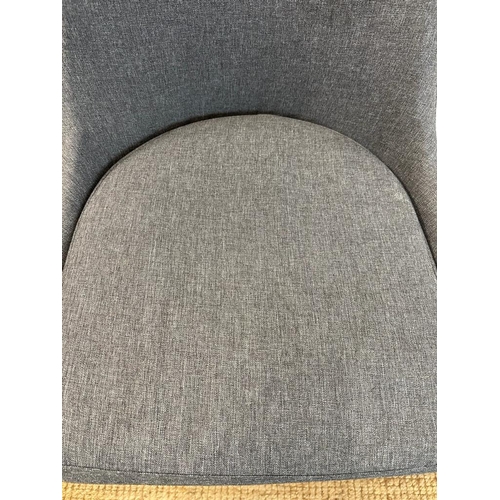 122 - A contemporary grey upholstered office chair on splayed legs