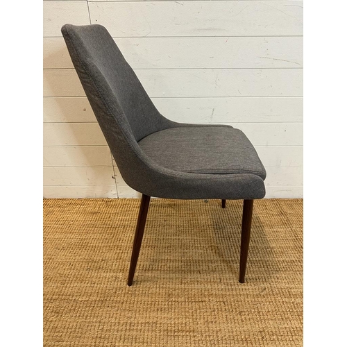 122 - A contemporary grey upholstered office chair on splayed legs