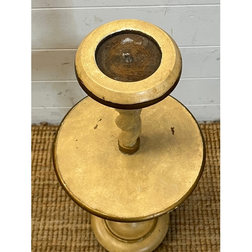 128 - A turned wood ashtray and side table stand H 70 cm