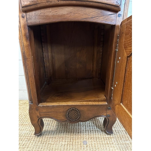 132 - An oak single drawer French style bedside cabinet