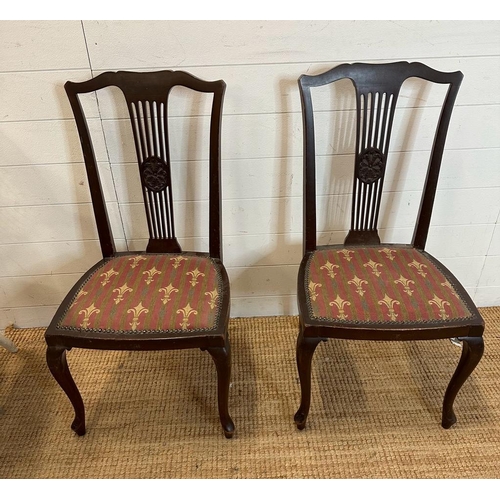 137 - Two mahogany slat back Edwardian style chairs