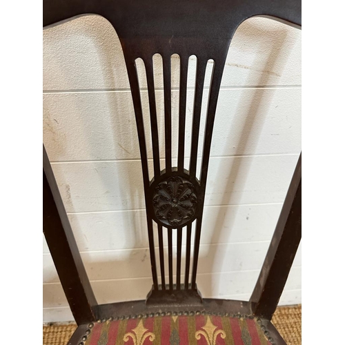 137 - Two mahogany slat back Edwardian style chairs