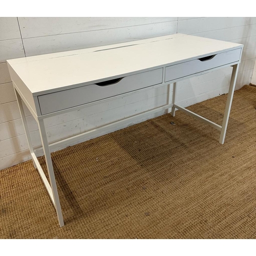 142 - A contemporary white two drawer office desk