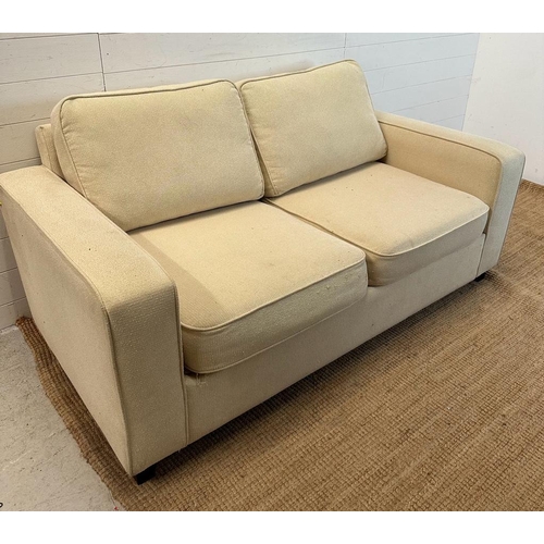 147 - A beige two seater sofa bed AF