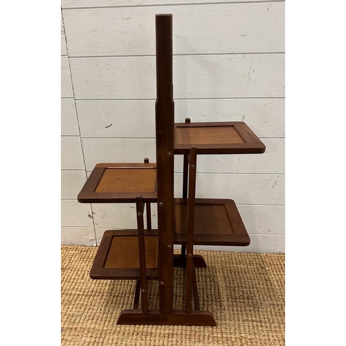 157 - A Mid Century folding four tier plant stand (H80cm)