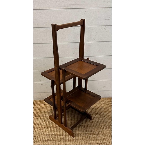 158 - A Mid Century folding four tier plant stand (H80cm)