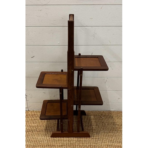 158 - A Mid Century folding four tier plant stand (H80cm)