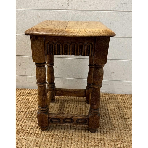 161 - A vintage oak stool or side table (H41cm)