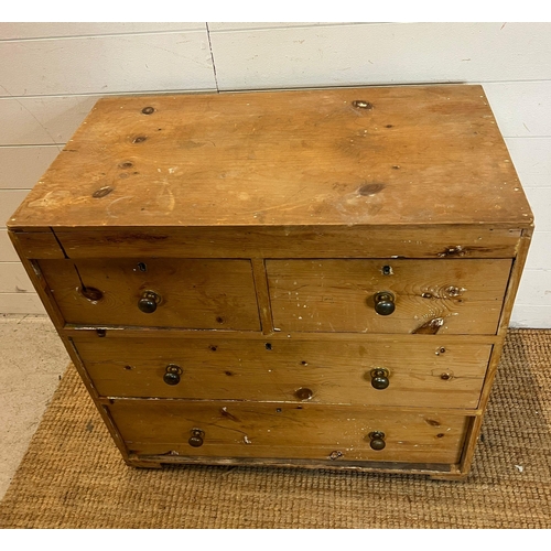 17 - A Victorian pine chest of drawers (H74cm W80cm D45cm)