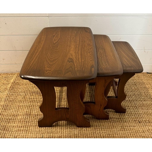 172 - A nest of three Mid Century side table (H42cm W58cm D55cm)