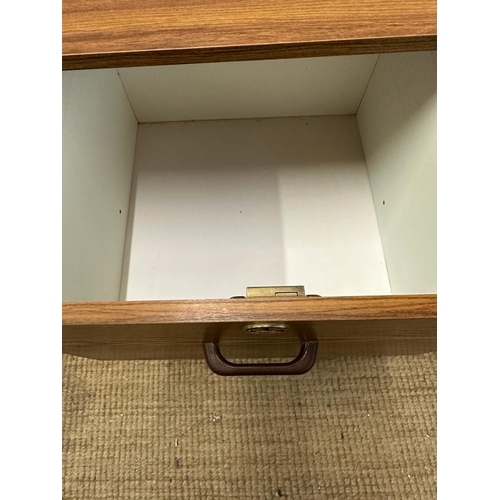 173 - A two drawer office cabinet on castors (H56cm W47cm D47cm)