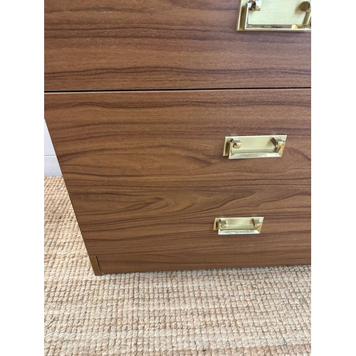 179 - A five drawer chest of drawers with drop handles (H100cm W66cm D44cm)