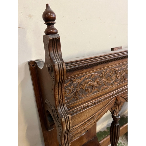 203 - A carved mantle back with mirrored sides (H120 W110cm D23cm)