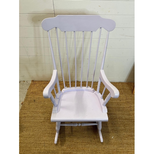 204 - A painted rocking chair in lilac