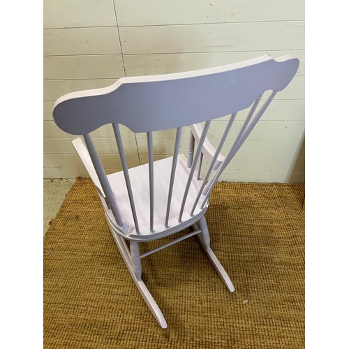 204 - A painted rocking chair in lilac