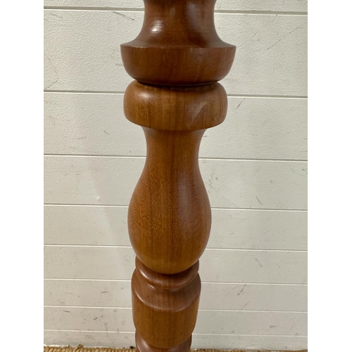 222 - A turned light oak floor standing lamp H52cm