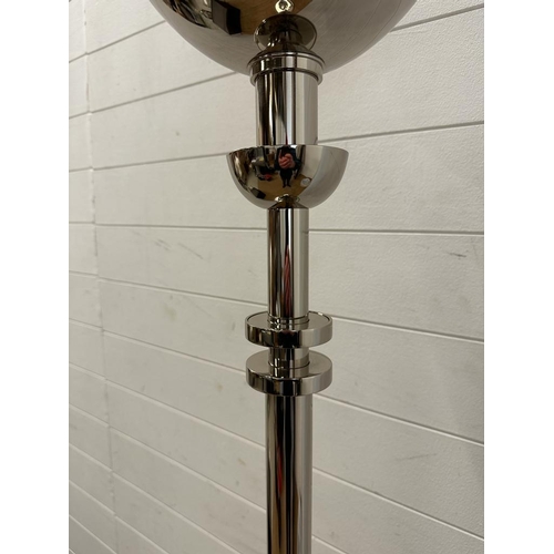 228 - An Art Deco style chrome floor standing uplighter (H180cm)