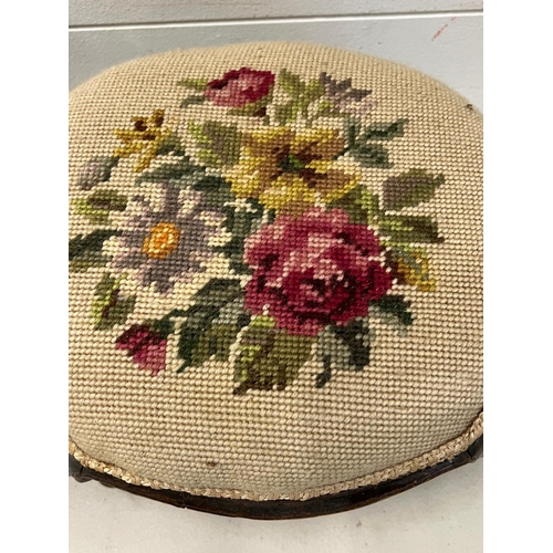 23 - A pair of Victorian foot stools with needle work top