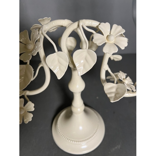 238 - A pair of hurricane table candelabras by Laura Ashley