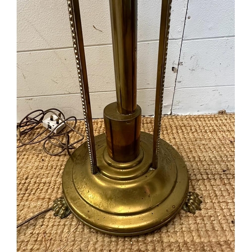 239 - An Edwardian brass standard lamp (H145cm)