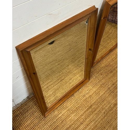 257 - Two pine mirrors 89cm x 64cm