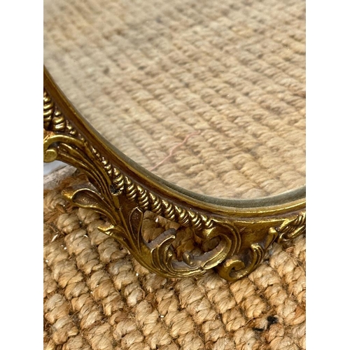 261 - A metal gold painted mirror in the Rococo style 50cm x 27cm