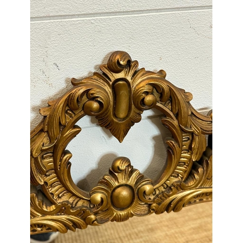 262 - A wooden gold painted mirror in the Rococo style 80cm x 70cm