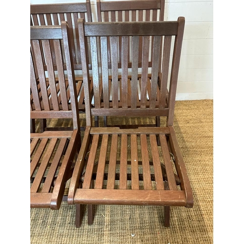 273 - A set of six Mayfair foldable wooden garden chairs