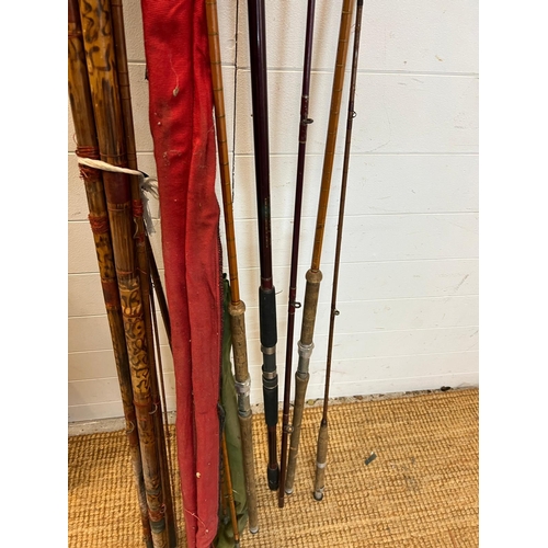 292 - A selection of spilt cane rods