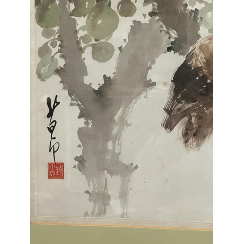 319 - A Japanese print of a Kyosai owl 44cm x 33cm