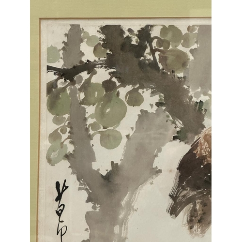 319 - A Japanese print of a Kyosai owl 44cm x 33cm