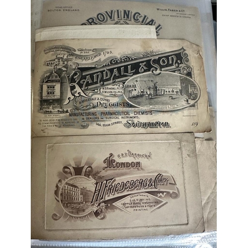 322 - A Folder containing a fascinating social history including advertising business cards, from 1890-191... 