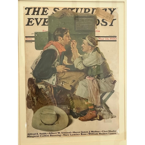 325 - A framed front cover of The Saturday Evening Post by Norman Rockwell dated May 23 1930