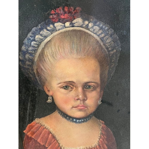 330 - A Naive portrait of young girl (Frame size 50cm x 70cm) From the recent TV adaptation of Great Expec... 