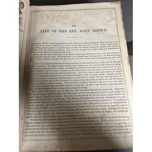 332 - Family Bible for the Gaunt Family listing births, deaths and marriages from the late 1800's, embosse... 