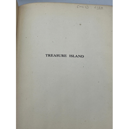 336 - A collection of Children books to include Treasure Island, The Mysterious Island, Robinson Crusoe et... 