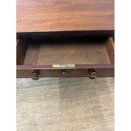 34 - A mahogany carved console table with four drawers on fluted legs (H80cm W176cm D38cm)