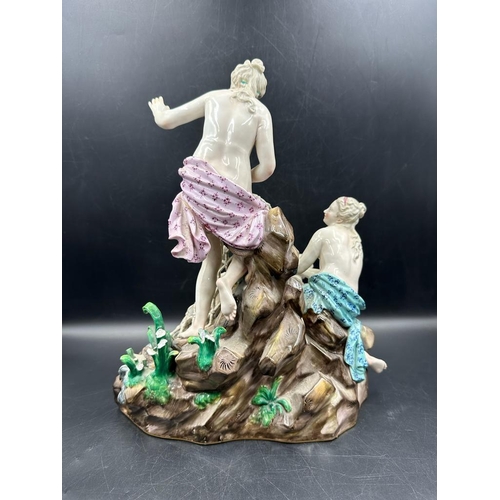 367 - A Meissen group of figures 'Triton Catching' AF