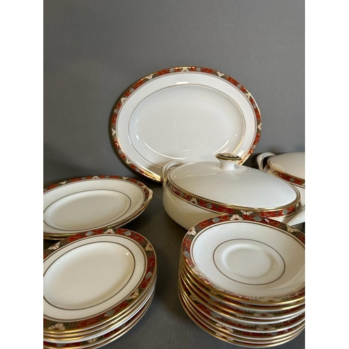 371 - A part Royal Crown Derby cloisonne dinner service to include cups, saucers, plates and bowls