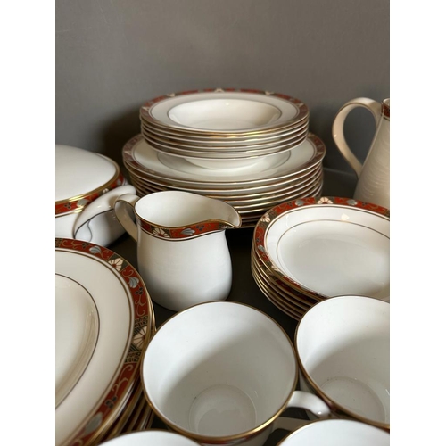 371 - A part Royal Crown Derby cloisonne dinner service to include cups, saucers, plates and bowls