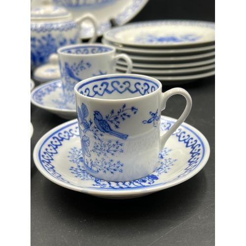 386 - Blue and white porcelain tea service by Stanley Hong Kong