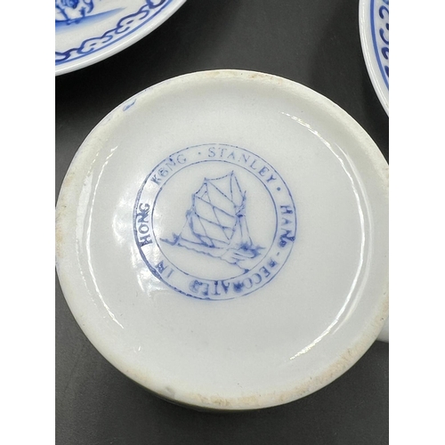 386 - Blue and white porcelain tea service by Stanley Hong Kong