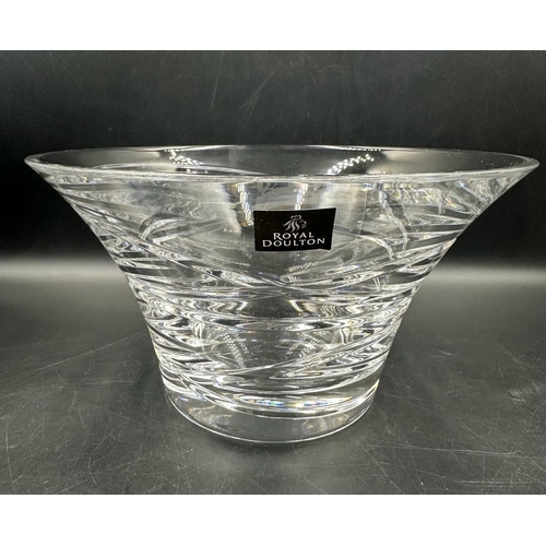 397 - Royal Doulton handcut crystal Saturn large bowl 22.5cm, boxed.