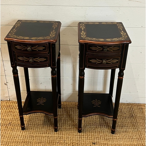 44 - A pair of reproduction Regency style side tables (H66cm Sq26cm)