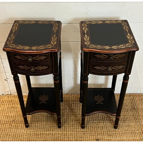 44 - A pair of reproduction Regency style side tables (H66cm Sq26cm)