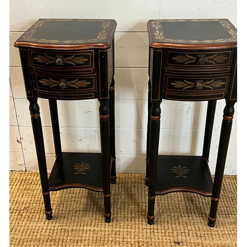 44 - A pair of reproduction Regency style side tables (H66cm Sq26cm)