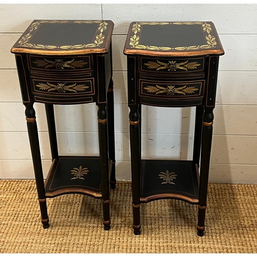 45 - A pair of reproduction Regency style side tables (H66cm Sq26cm)